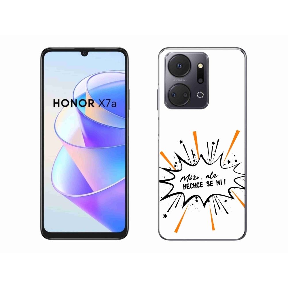 Gél borító mmCase a Honor X7a készülékhez - vicces szöveg 11 fehér háttér