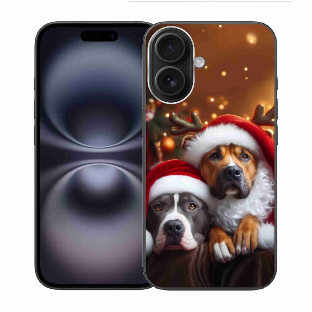 Gél borítás mmCase iPhone 16 készülékhez - Karácsonyi kutyák