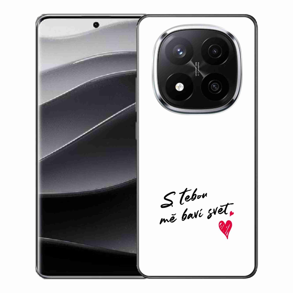 Gél borító mmCase a Xiaomi Redmi Note 14 Pro+ 5G számára - szerelmes szöveg 1 fehér háttér