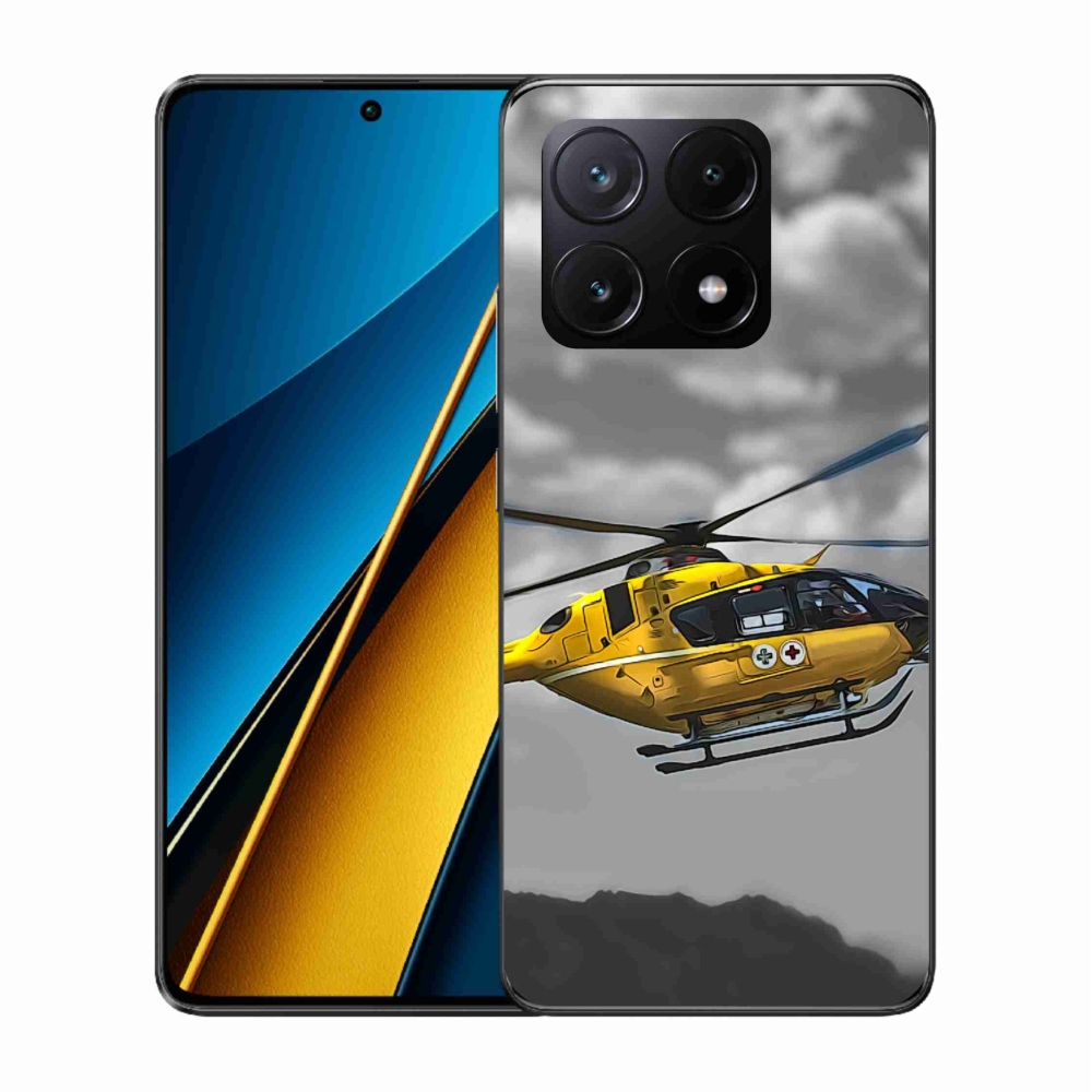 Gél borítás mmCase a Xiaomi Poco X6 Pro 5G számára - sárga helikopter