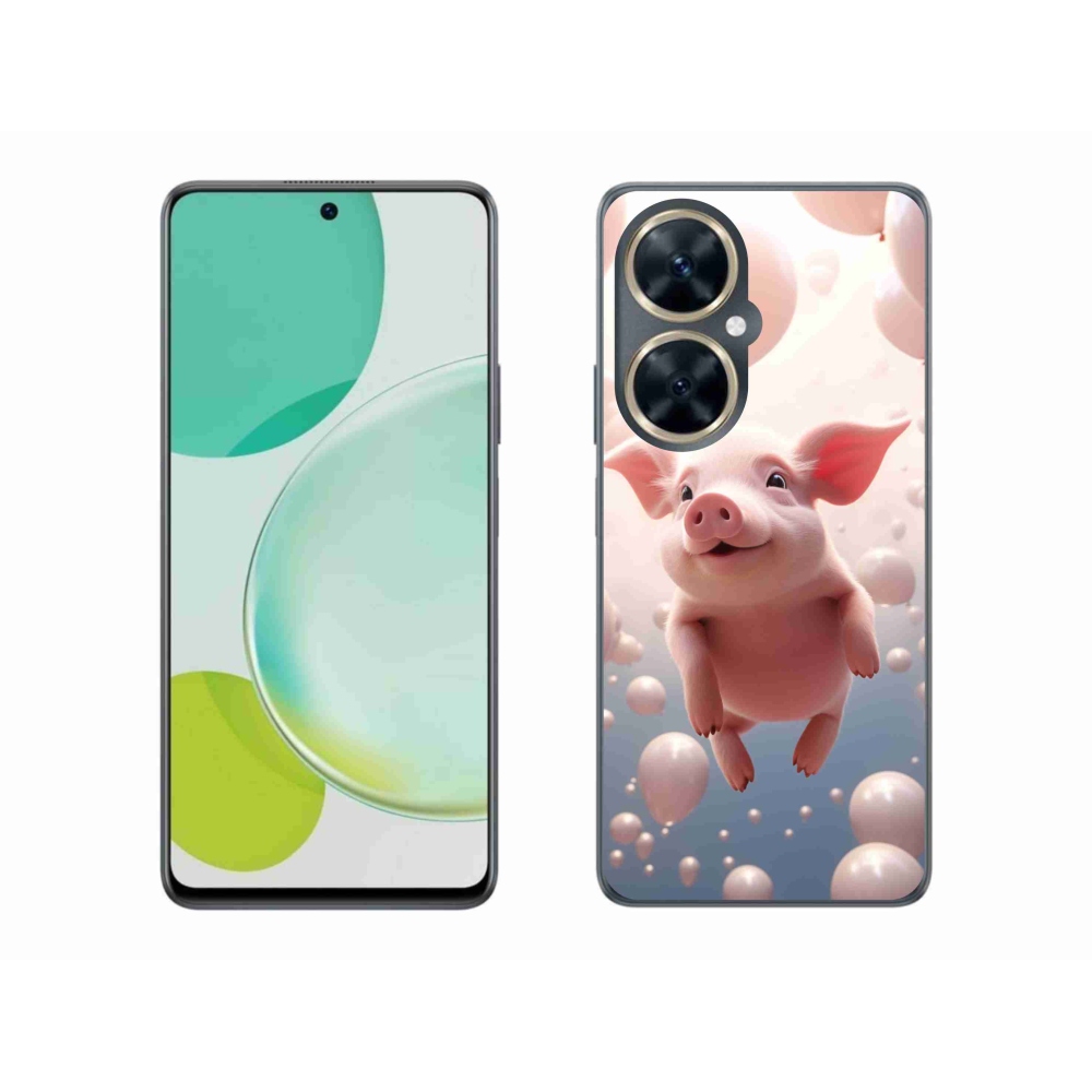 Gél borító mmCase a Huawei Nova 11i készülékhez - malac lufikkal