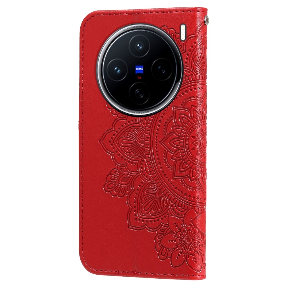 Mandala könyv tok a Vivo X200 5G készülékhez - piros