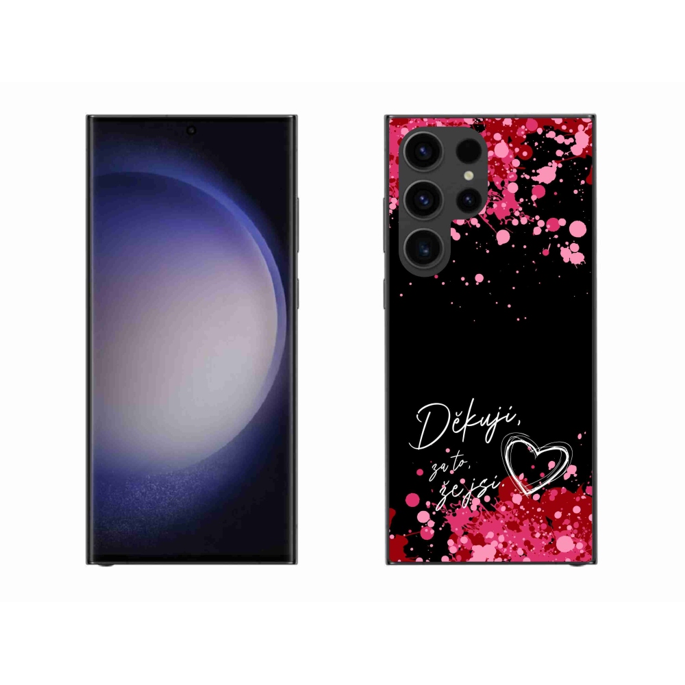 Gél borítás mmCase Samsung Galaxy S23 Ultra 5G - text in love 2 fekete háttér