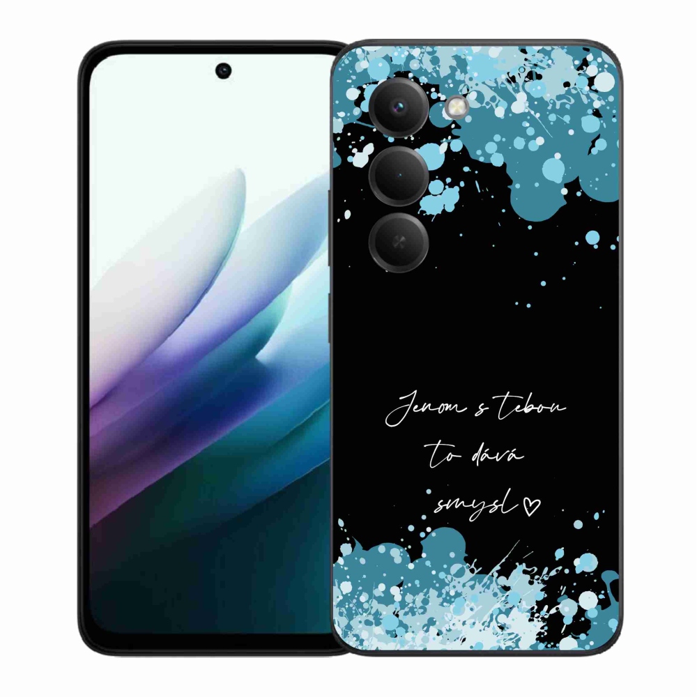 Gél borító mmCase a Xiaomi Redmi 15 4G/5G (171mm) - szerelmes szöveg fekete háttérrel