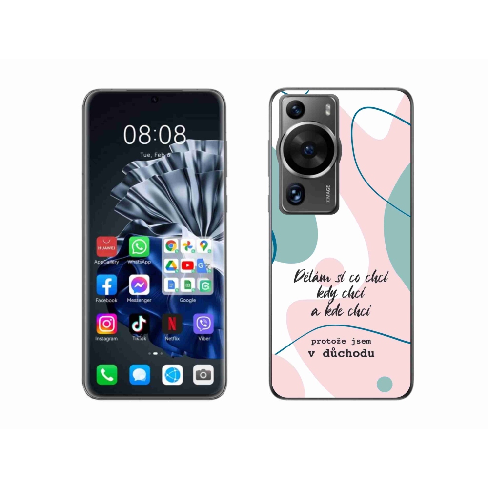 Gél borító mmCase a Huawei P60 Pro készülékhez - vicces szöveg 10 fehér háttérrel