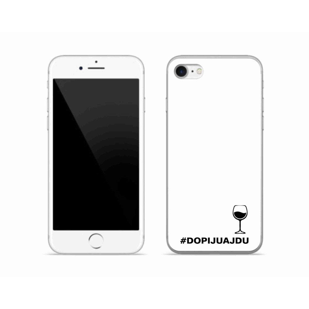 Gél borítás mmCase iPhone SE (2022) - bor motívum fehér háttérrel