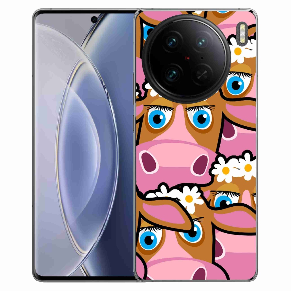 Zselés borítás mmCase a Vivo X90 Pro készülékhez - karikatúrás tehenek