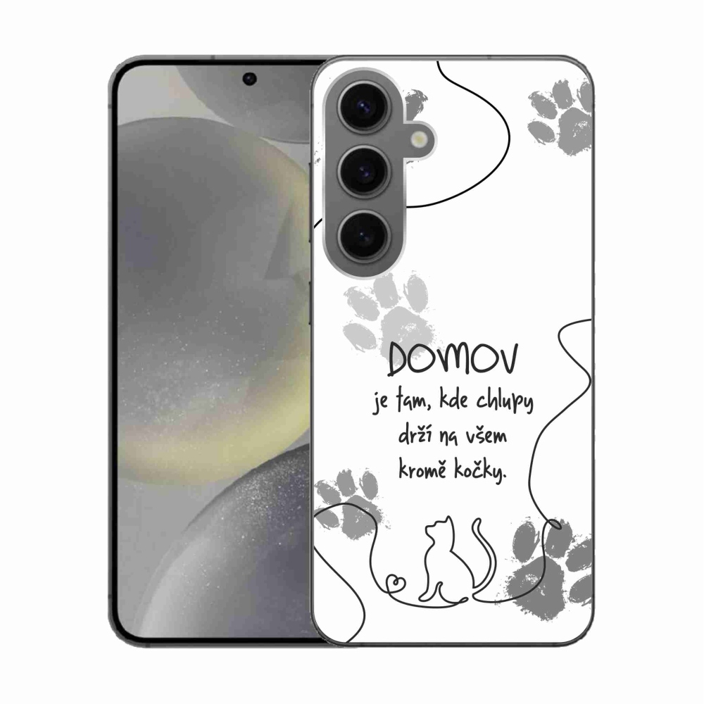 Gél borító mmCase Samsung Galaxy S24 készülékhez - macska motívum fehér háttérrel