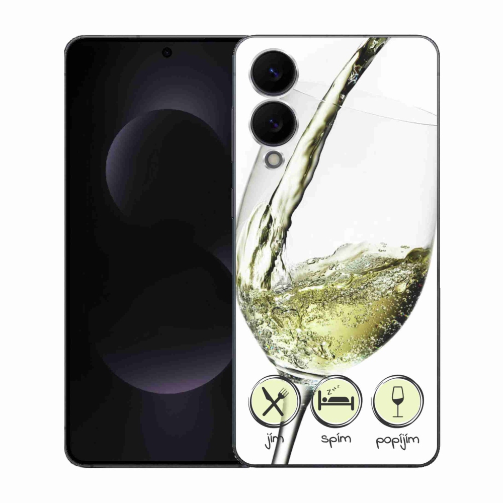 Gél borítás mmCase Samsung Galaxy S25 Edge készülékhez - borospohár fehér