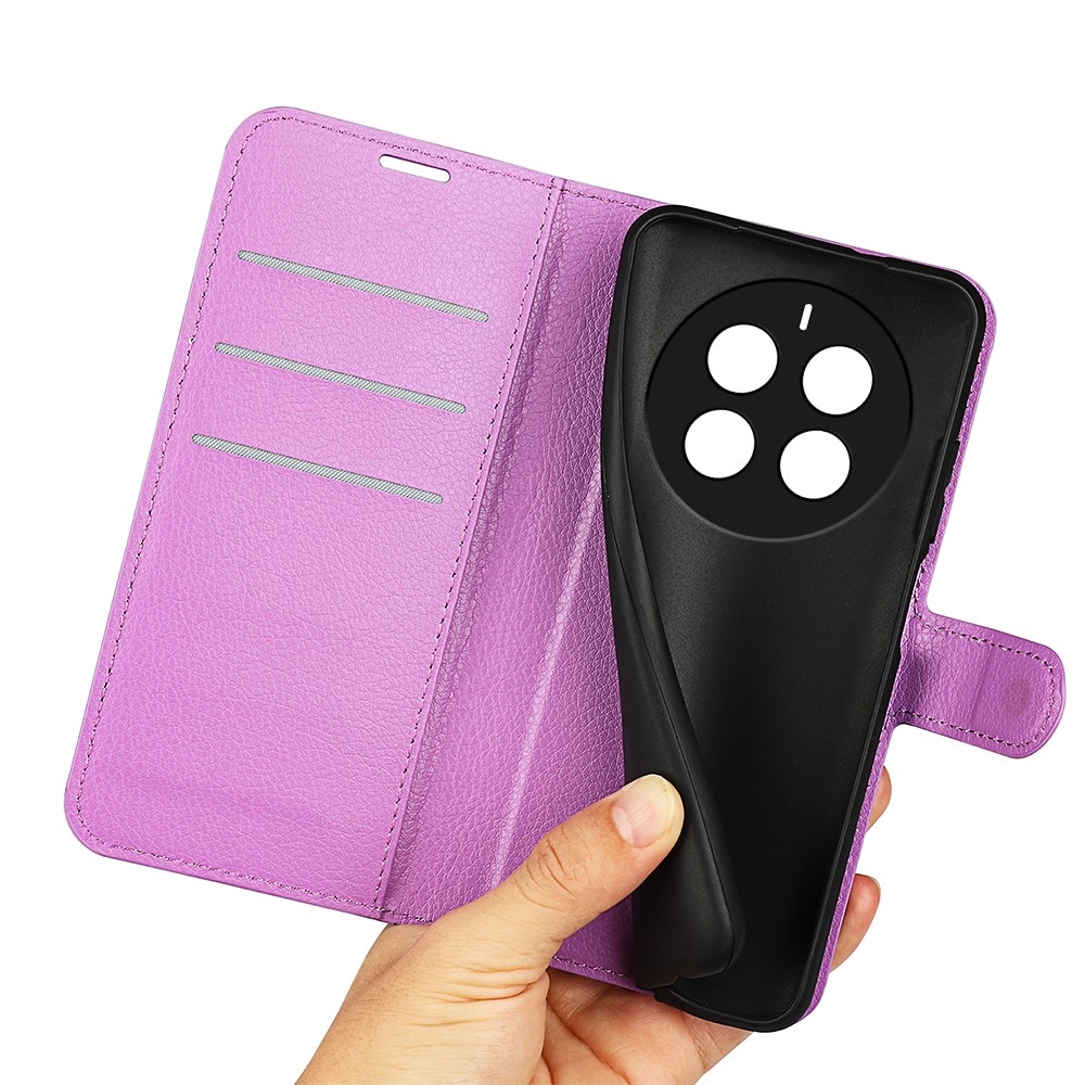 Litchi könyvtáska a Realme 12 Pro 5G/12 Pro+ 5G modellhez - lila