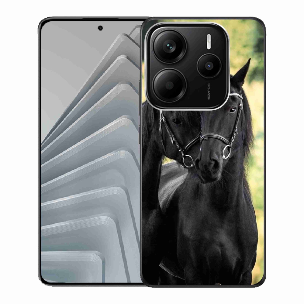 Gél borító mmCase a Xiaomi Redmi Note 14 5G-hez - két fekete ló