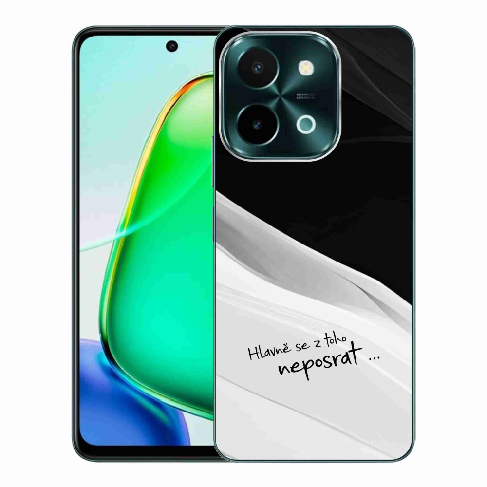 Gél borító mmCase a Vivo Y28-hoz - vicces szöveg 13 fehér és fekete háttérrel