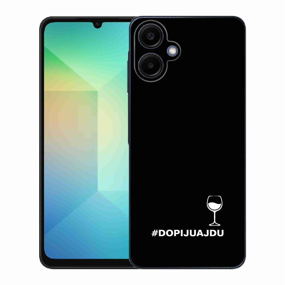 Gél borítás mmCase Samsung Galaxy A06 4G - bor motívum fekete háttérrel