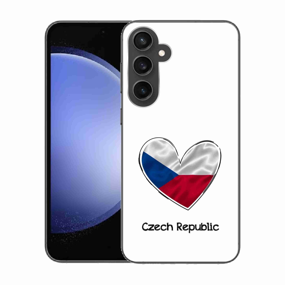 Gél borítás mmCase Samsung Galaxy S23 FE - zászló szív fehér háttérrel