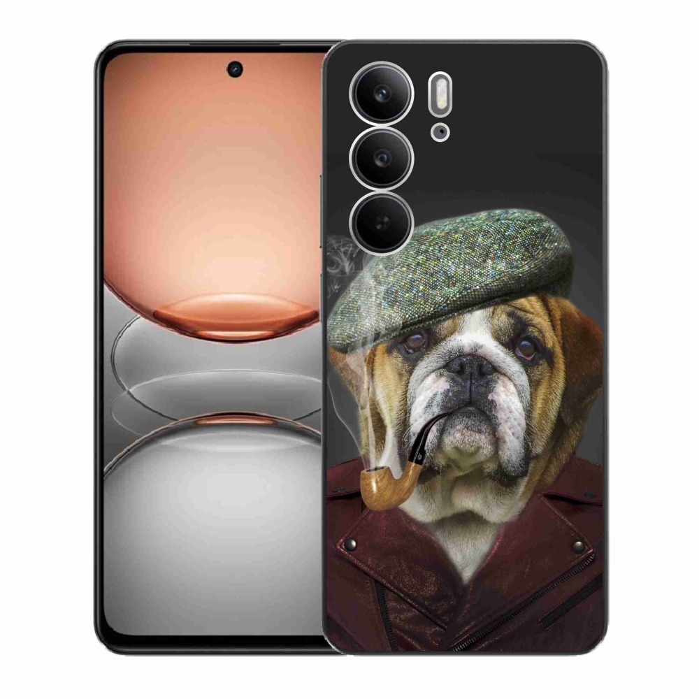 Zselés borítás mmCase a Realme C75 készülékhez - kutya csővel