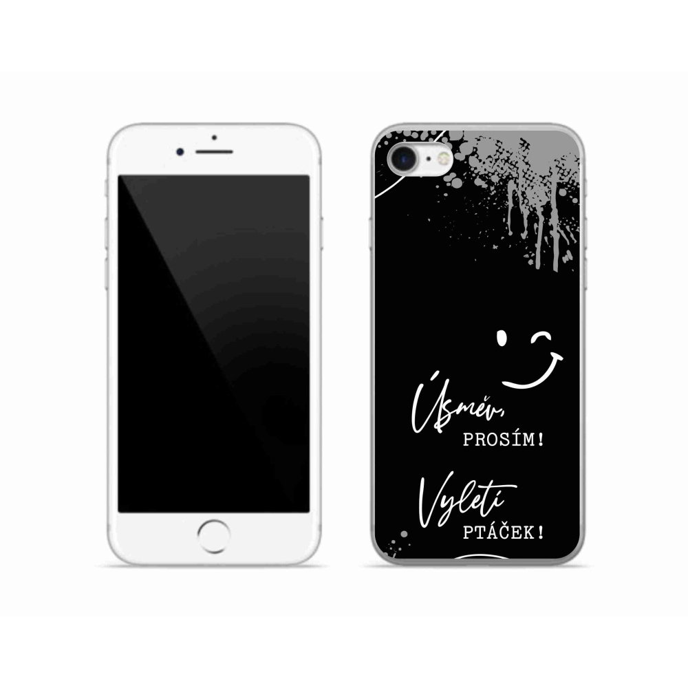 Gél borítás mmCase iPhone SE (2022) - vicces szöveg 4 fekete háttér