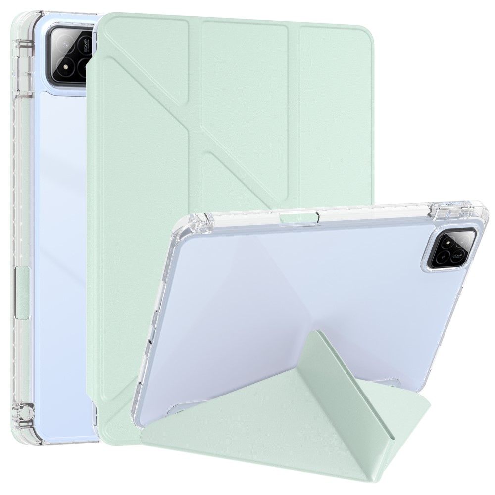 Origami intelligens pozicionáló tok Xiaomi Pad 7/7 Pro táblagéphez - világoszöld