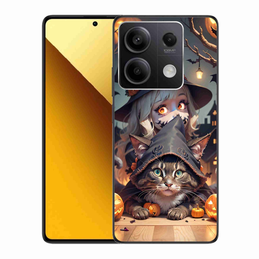 Gél borítás mmCase a Xiaomi Redmi Note 13 5G-hez - boszorkány macskával