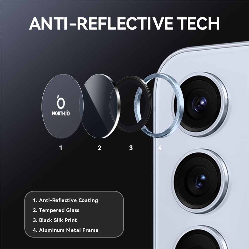 NORTHJO kamera lencse üveg Samsung Galaxy S25 FE (különálló szemüveg) - kék