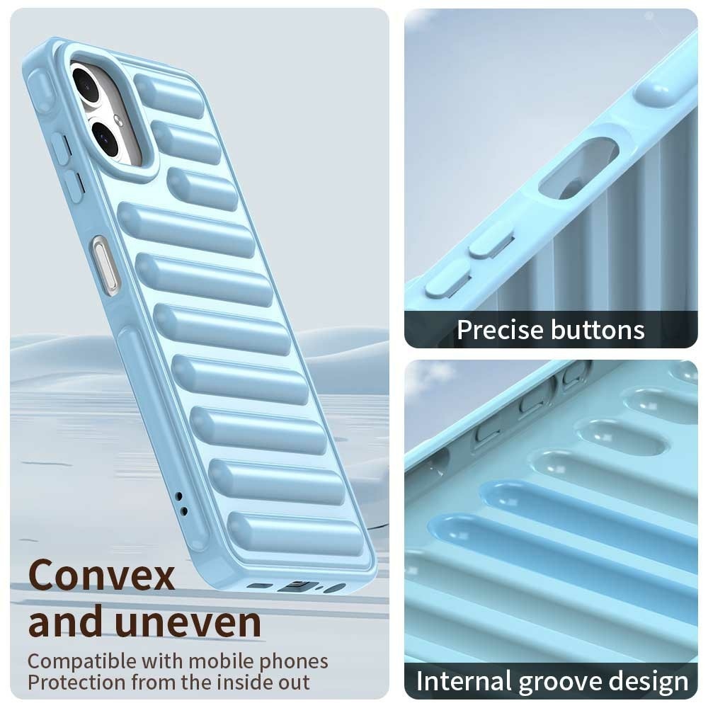 Csíkos tartós borító Samsung Galaxy A06 4G készülékhez - kék