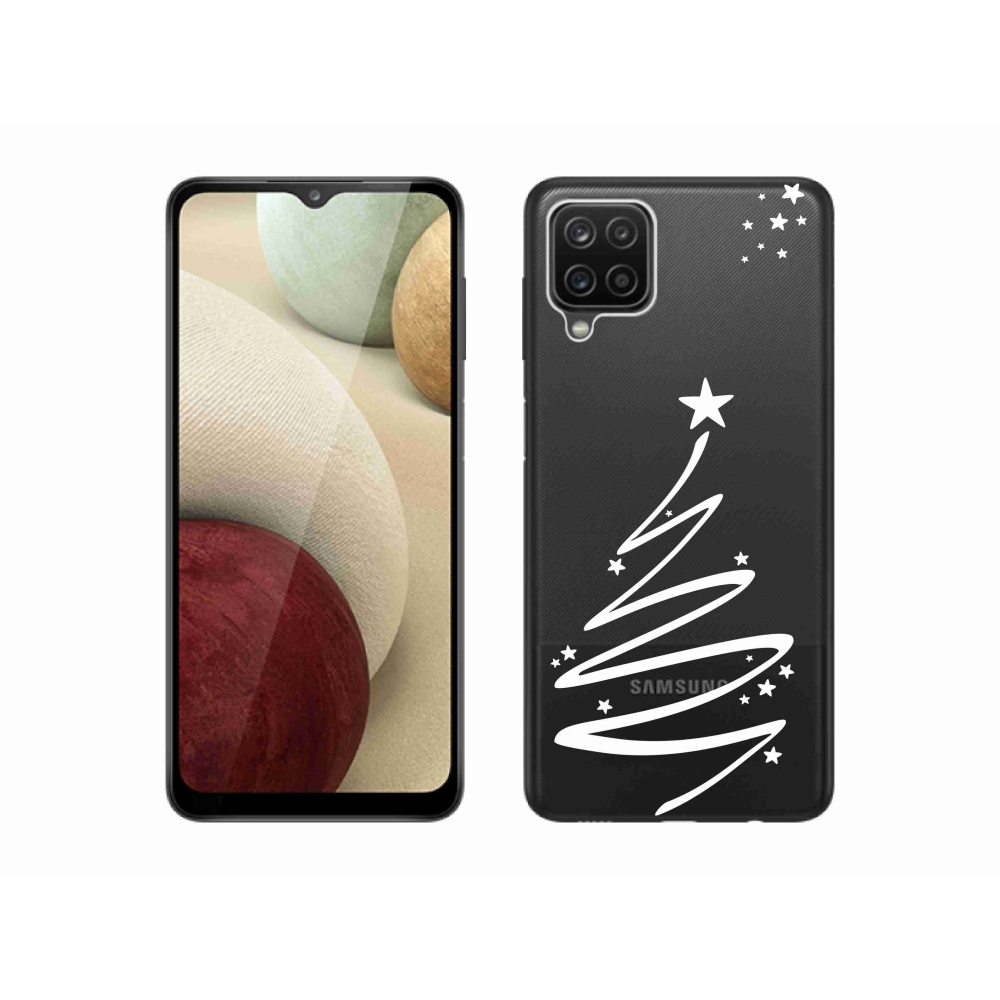 Zselés borító mmCase Samsung Galaxy M12 készülékhez - fehér fa átlátszó háttéren