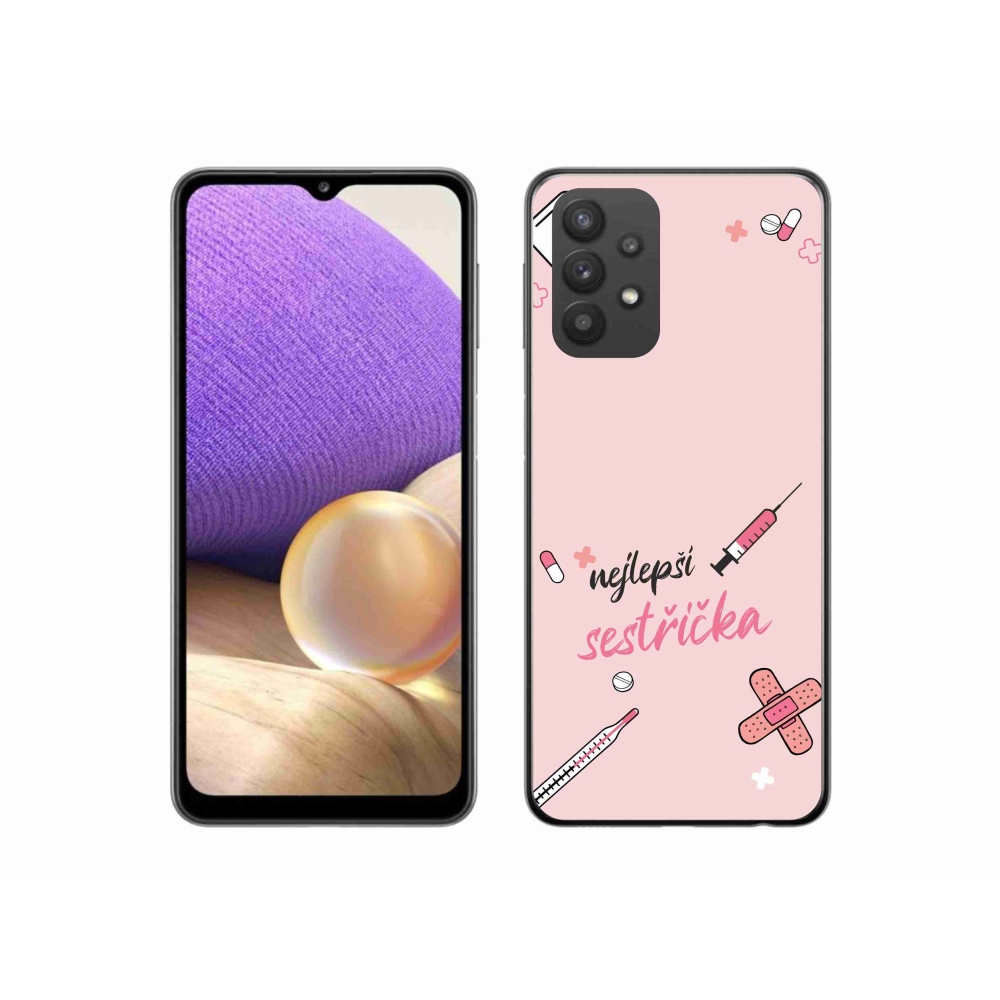 Gél borító mmCase Samsung Galaxy A32 5G - legjobb kishúg rózsaszín háttérrel