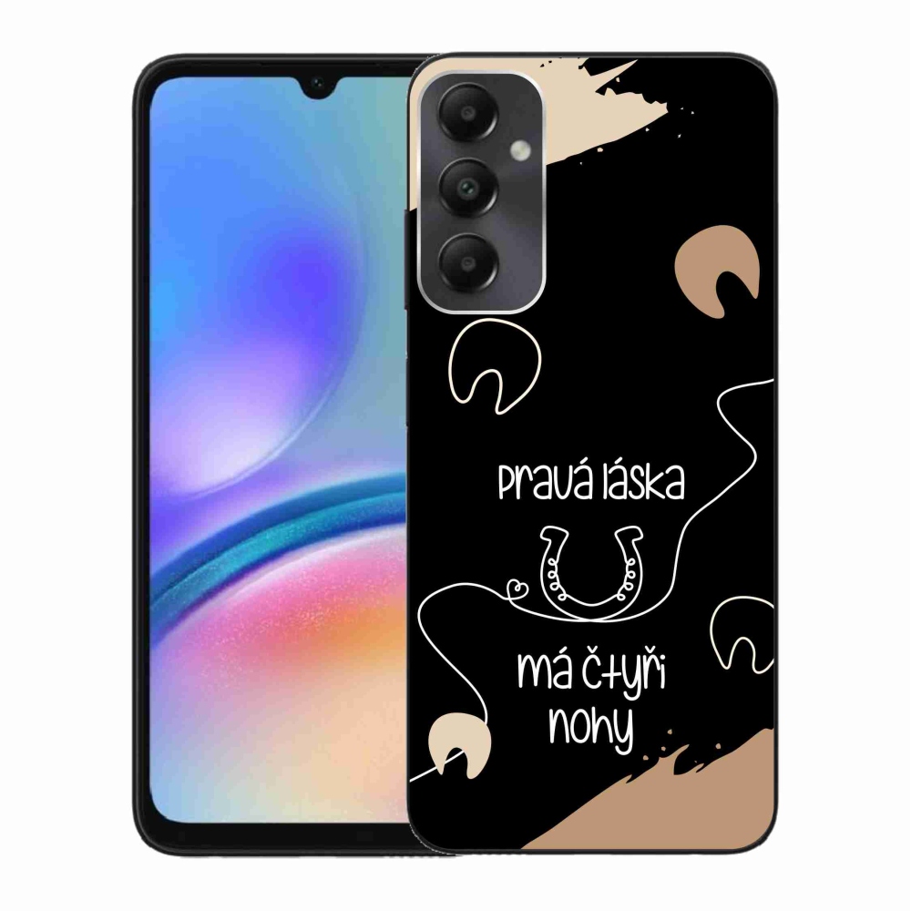 Gél borítás mmCase Samsung Galaxy A05s készülékhez - ló motívum fekete háttér