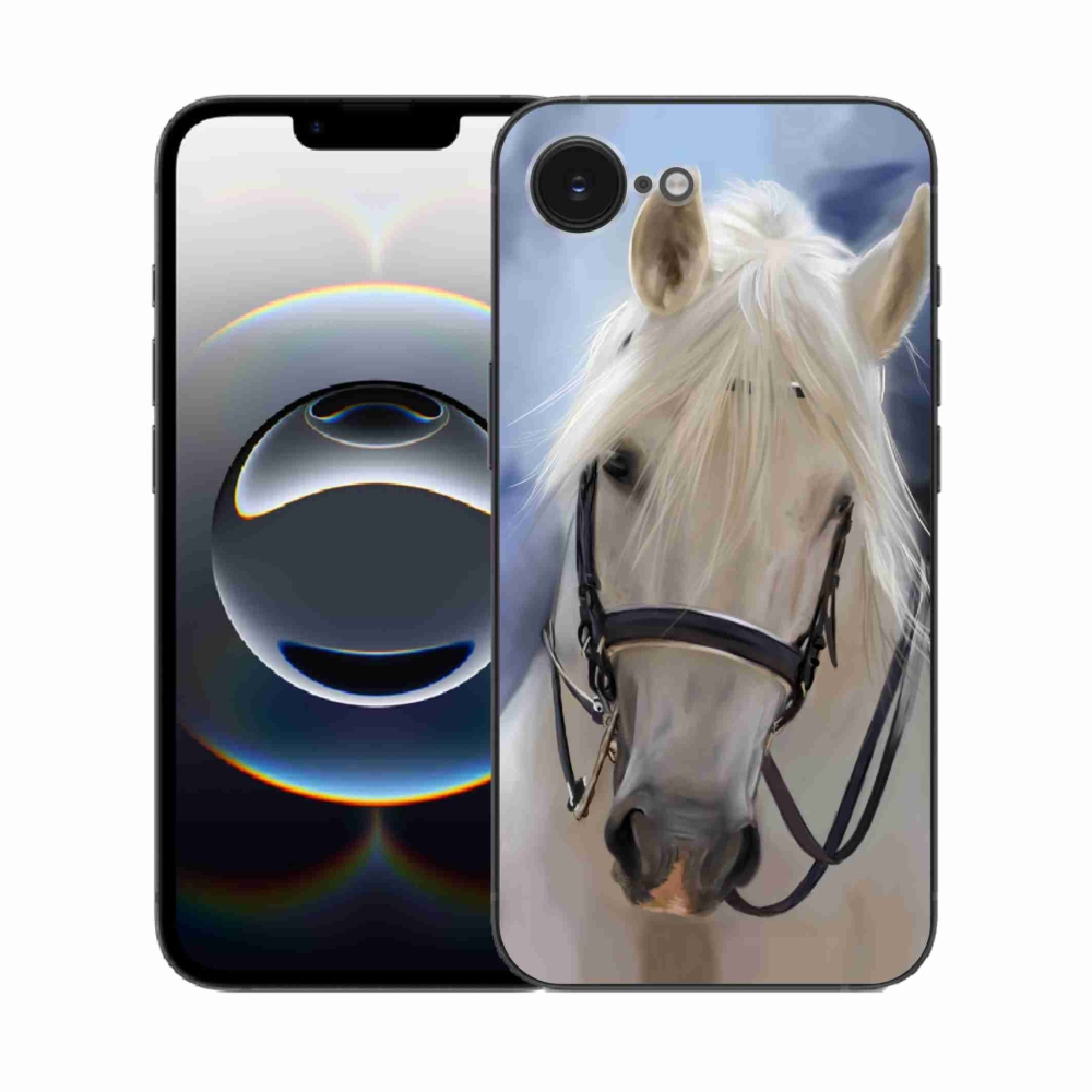 Zselés borítás mmCase iPhone 16e készülékhez - fehér ló