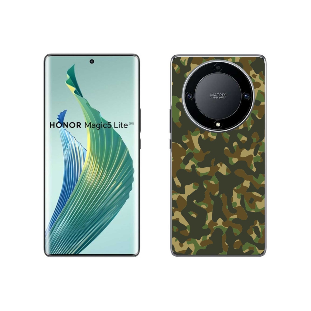 Zselés borítás mmCase a Honor Magic 5 Lite 5G számára - álcázó minta 1