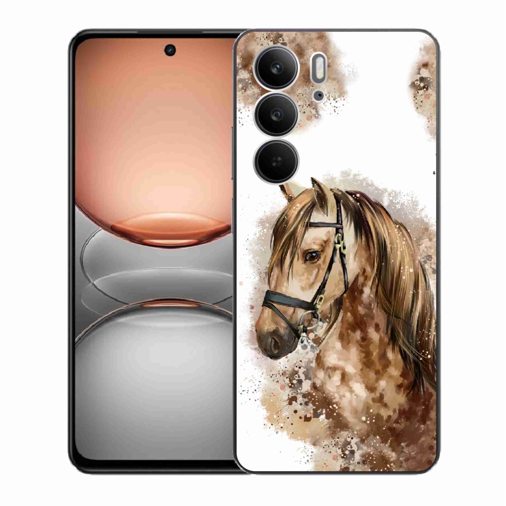 Zselés borító mmCase a Realme C75 készülékhez - barna rajzfilm ló