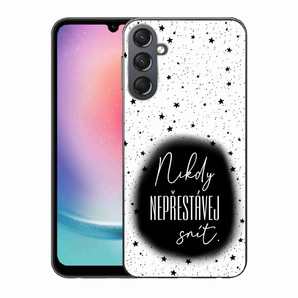 Gél borítás mmCase Samsung Galaxy A24 - idézet 1 fekete-fehér háttérrel