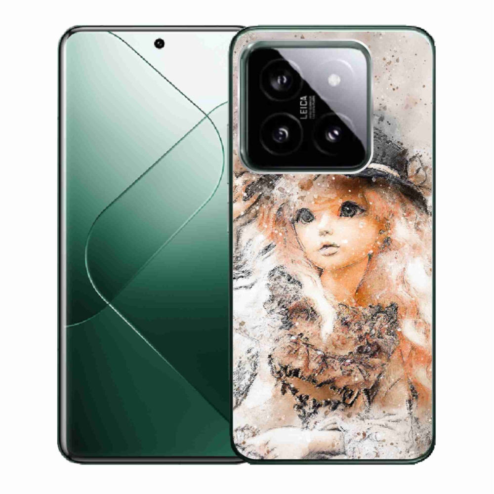 Gél borító mmCase a Xiaomi 14-hez - lány sapkával