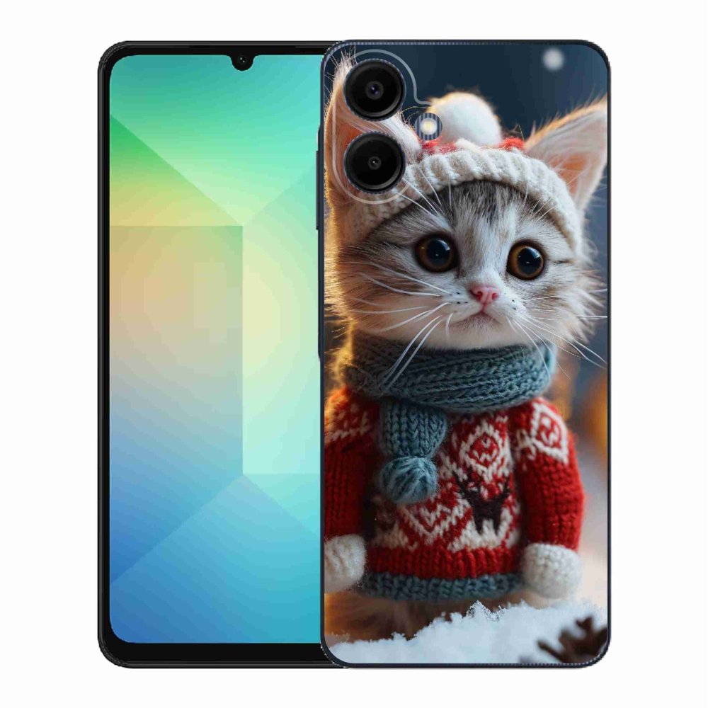 Zselés borítás mmCase Samsung Galaxy A06 4G - cica pulóverben