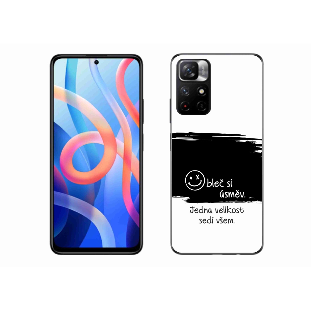 Gél borító mmCase a Xiaomi Redmi Note 11S 5G-hez - vicces szöveg 8 fekete és fehér háttérrel