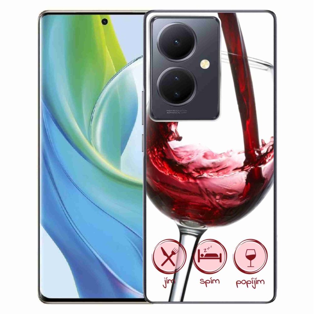 Gél tok mmCase a Vivo V29 Lite 5G-hez - borospohár piros
