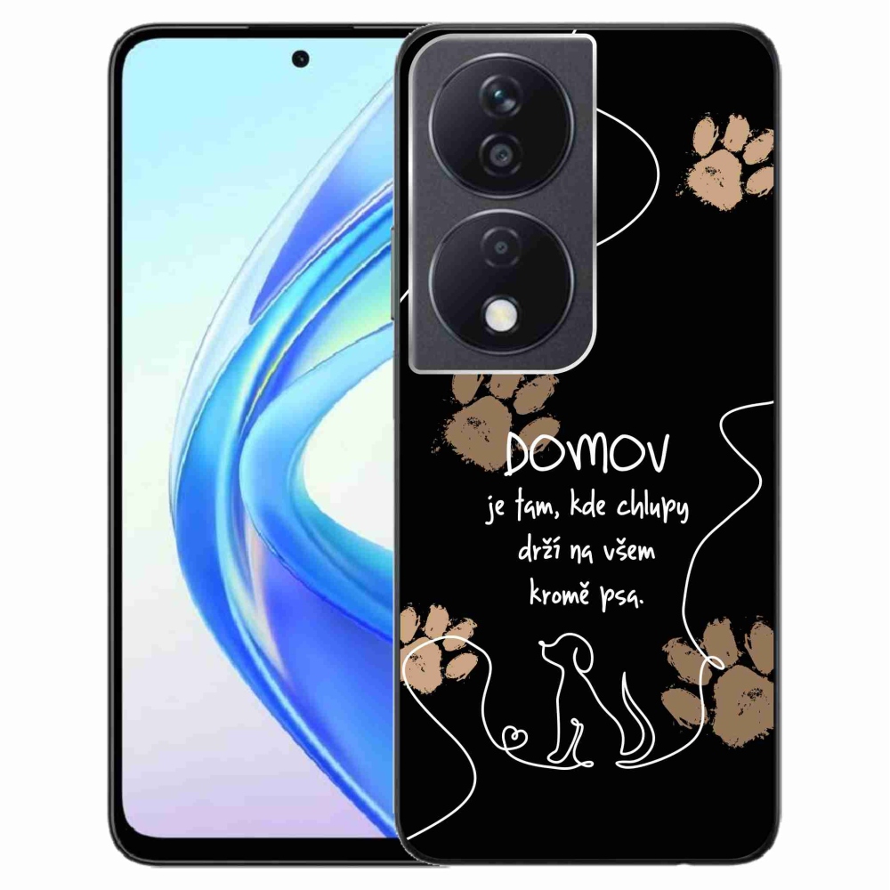 Zselés borítás mmCase a Honor X7b/Honor 90 Smart készülékhez - kutya motívum fekete háttérrel