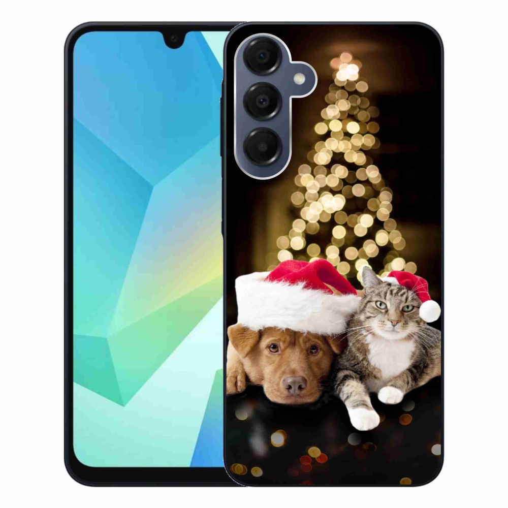 Gél borítás mmCase Samsung Galaxy A16 4G/5G - Karácsonyi kutya és macska