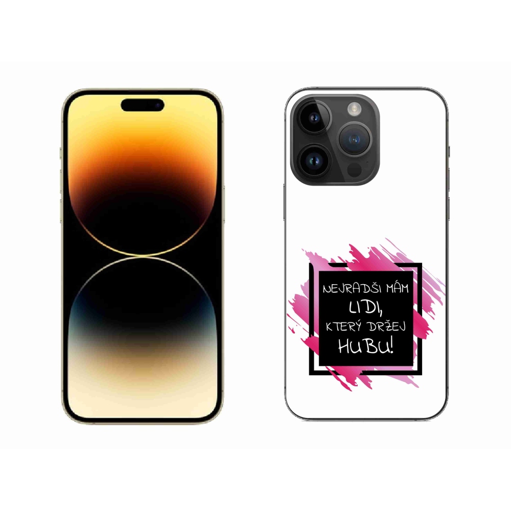 Gél borítás mmCase iPhone 14 Pro Max 6.7 készülékhez - vicces szöveg 7 fekete-fehér háttérrel