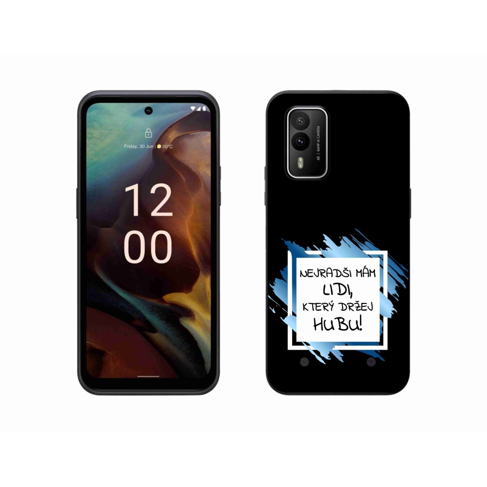 Zselés borító mmCase a Nokia XR21 készülékhez - vicces szöveg 7 fehér és fekete háttérrel