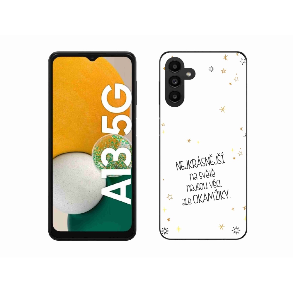 Gél borítás mmCase Samsung Galaxy A13 5G - idézet 4 fehér háttérrel