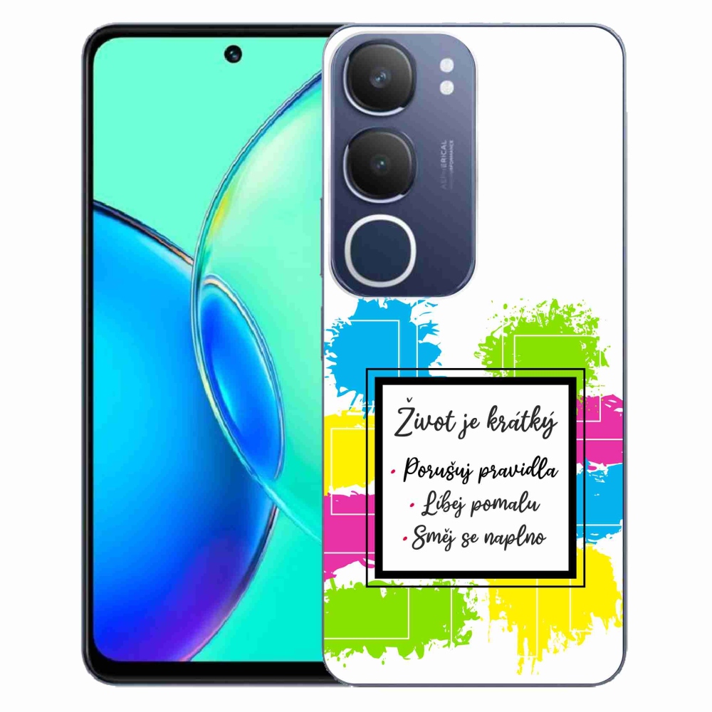 Gél borító mmCase a Vivo Y19s - idézet 5 fehér háttérrel