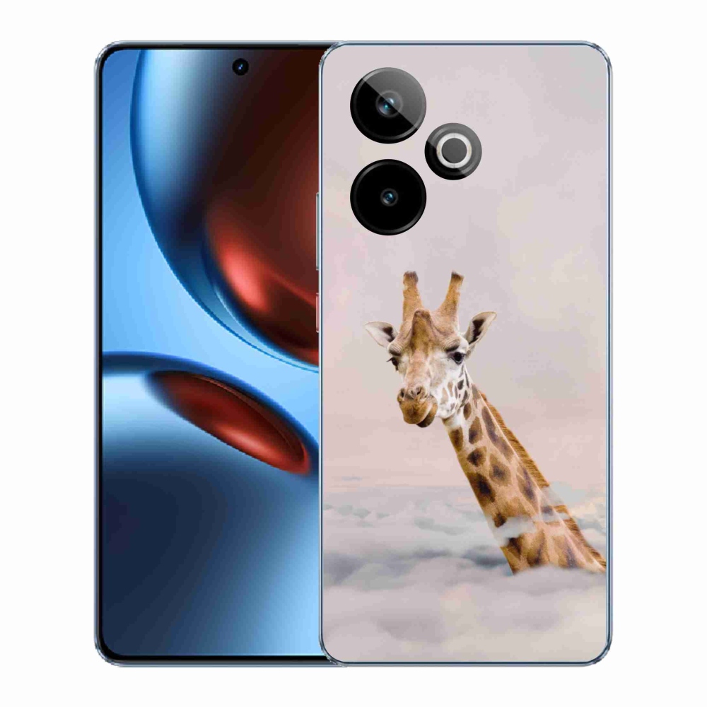 Rugalmas zselés tok mmCase képpel a Realme GT 7 5G/GT 7T 5G számára - zsiráf a felhőkben