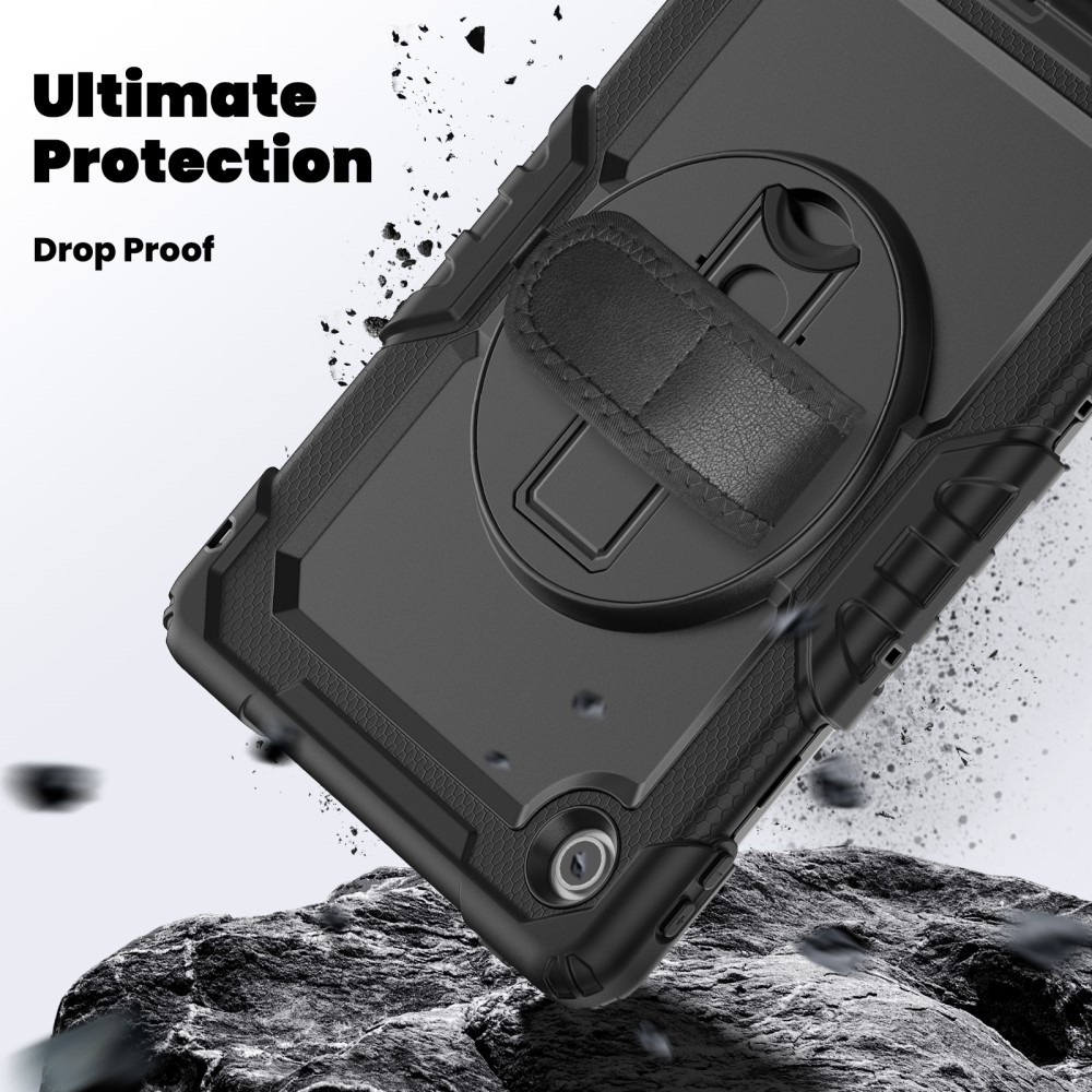 Strap Tartós borító kéztartóval és vállpánttal Lenovo Tab 10.1 (2025) - Fekete