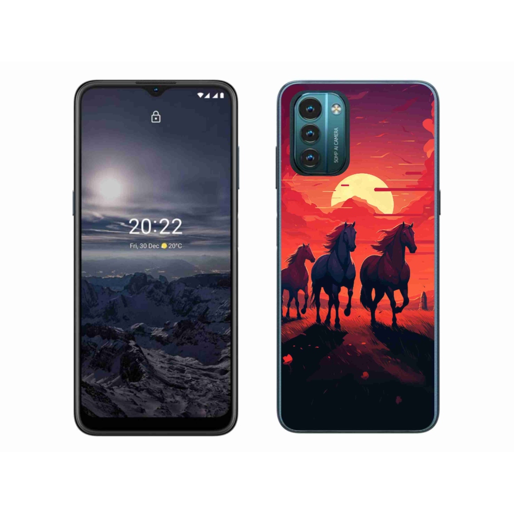 Zselés borítás mmCase a Nokia G11/G21 készülékhez - lovak és naplemente