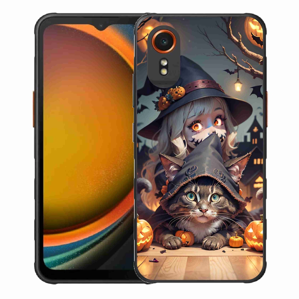 Gél borítás mmCase Samsung Galaxy Xcover 7 készülékhez - boszorkány macskával