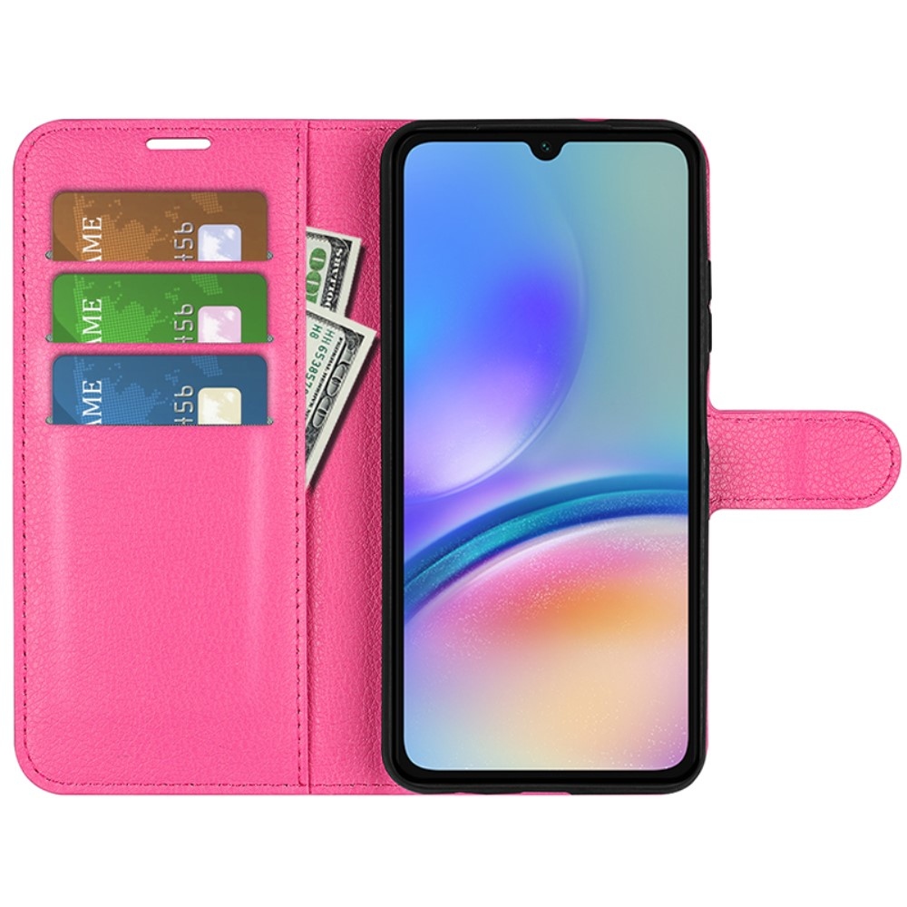 Litchi könyv tok Samsung Galaxy A05s készülékhez - rózsaszínű