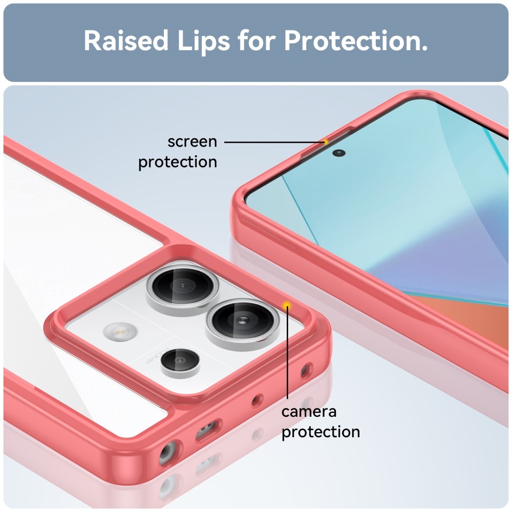 Gél tok kemény hátlappal a Xiaomi Redmi Note 13 Pro 5G/Poco X6 5G számára - piros