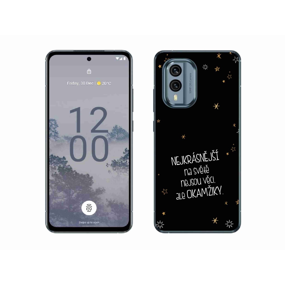 Gél védőhuzat mmCase a Nokia X30 5G készülékhez - Idézet 4 fekete háttér