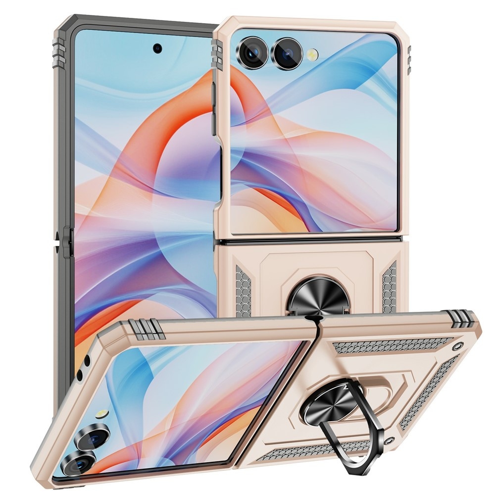 Gyűrűálló borítás Samsung Galaxy Z Flip7 5G készülékhez - bézs színű