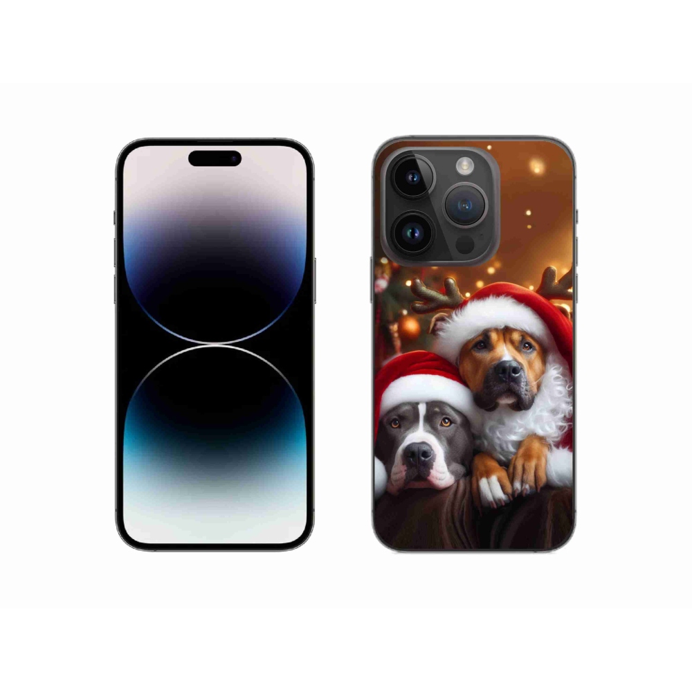 Gél borítás mmCase iPhone 14 Pro készülékhez - Karácsonyi kutyák